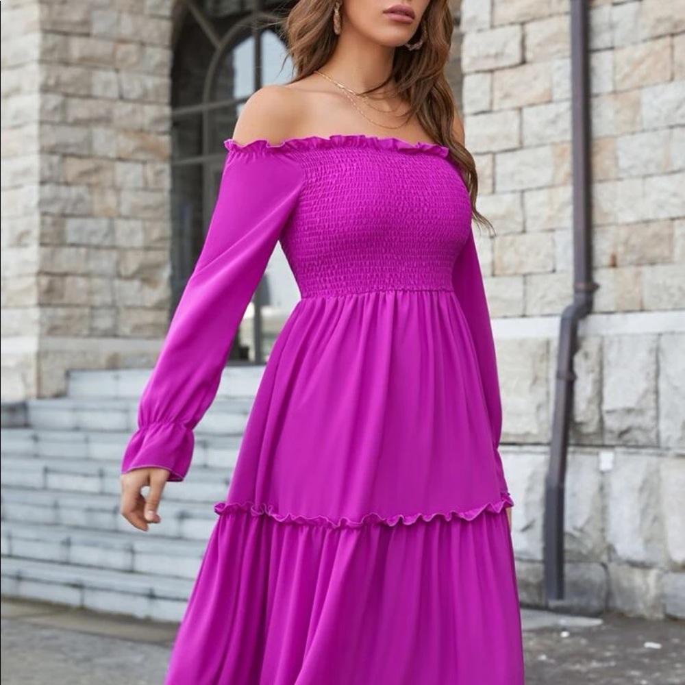 Off the shoulder A-Line dress - Picture 3 of 8